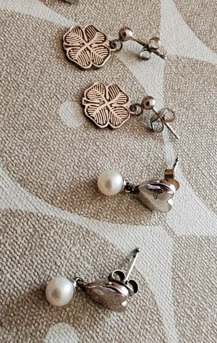 7 pr sterling silver earrings - Image 2