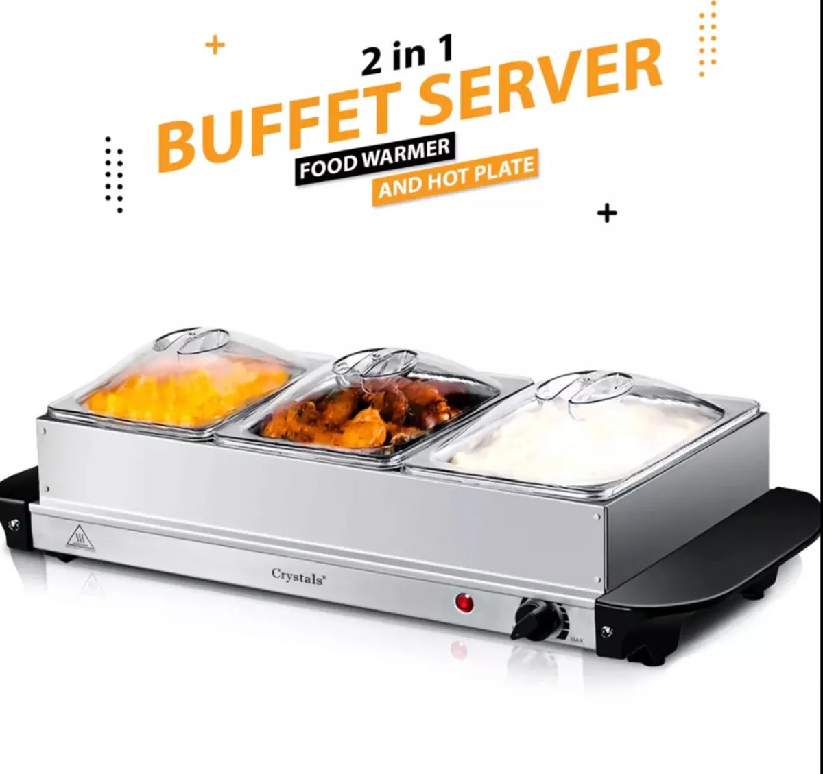 Electric Food Warmer Buffet Server 300w Hot Plate - Image 1