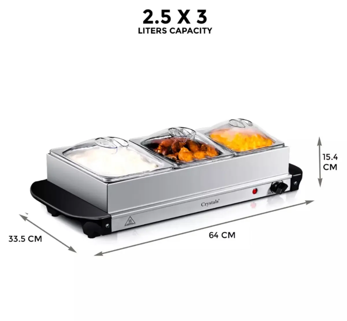 Electric Food Warmer Buffet Server 300w Hot Plate - Image 3