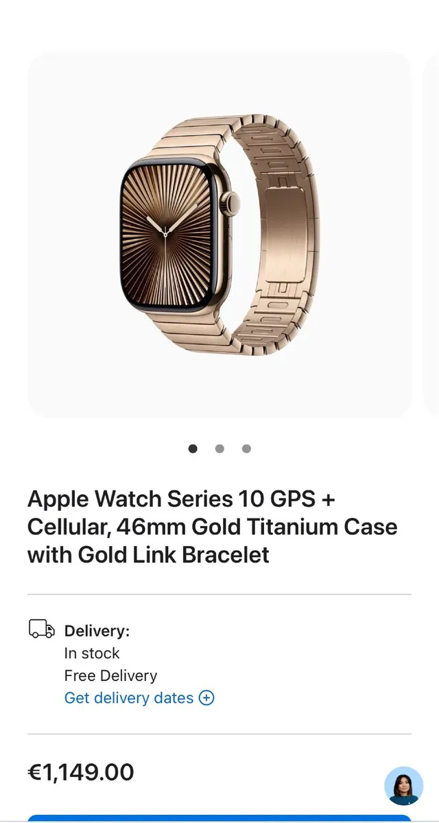 Apple Watch 10 GPS+Cellular, 46mm Gold - Titanium - Image 1