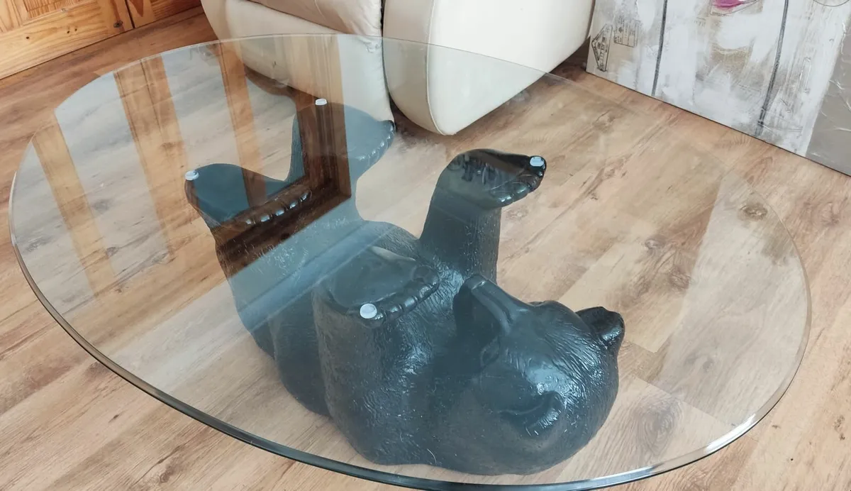 Glass Coffee table  BLACK BEAR - Image 1