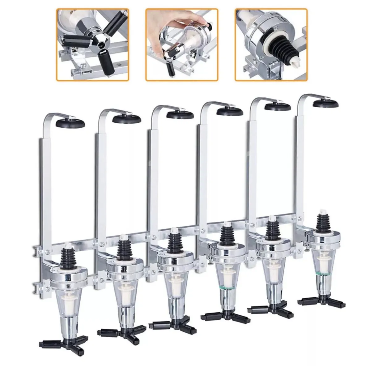 6 Bottle Wall Mounted Optic Dispenser Hone Bar - Image 1