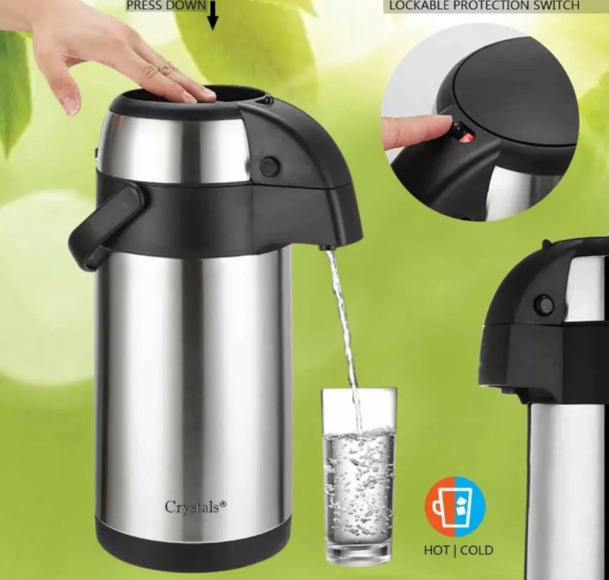 3Litre Tea or Coffee Vacuum Air Pot Flask NEW - Image 4