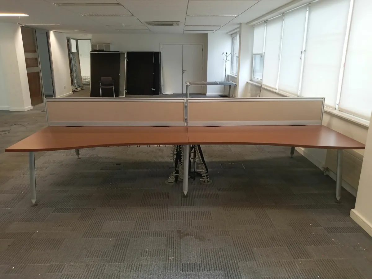 Delivery - 3 x Sets of 4 Large Desks with Dividers - Image 2