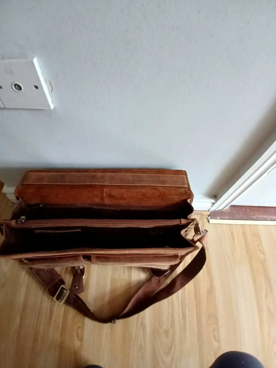 Brown Leather Laptop Bag - Image 1
