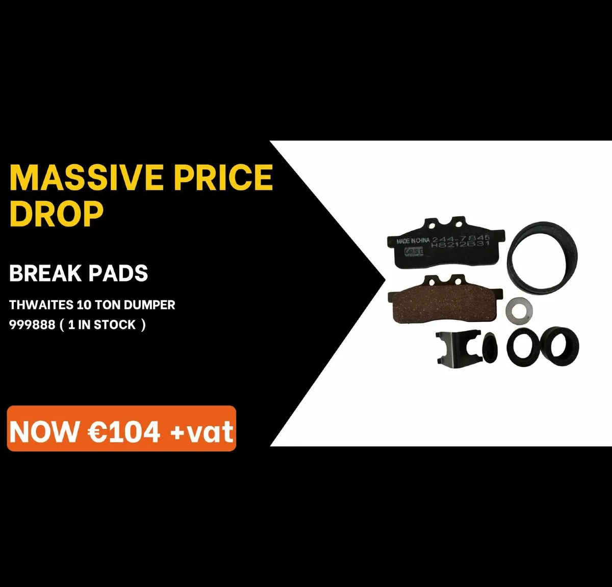 BREAK PADS THWAITES 10 TON DUMPER