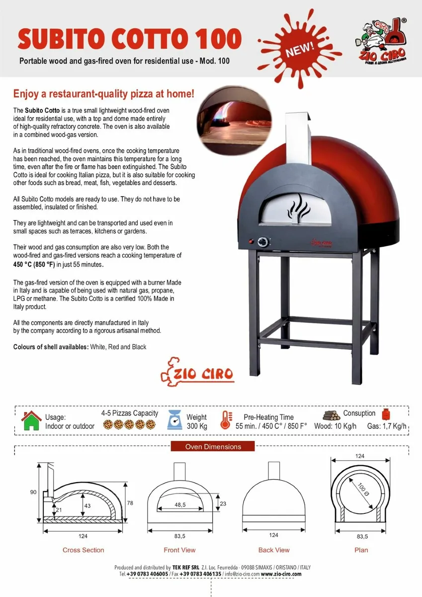 Italian Wood Fire Pizza Oven - Image 1