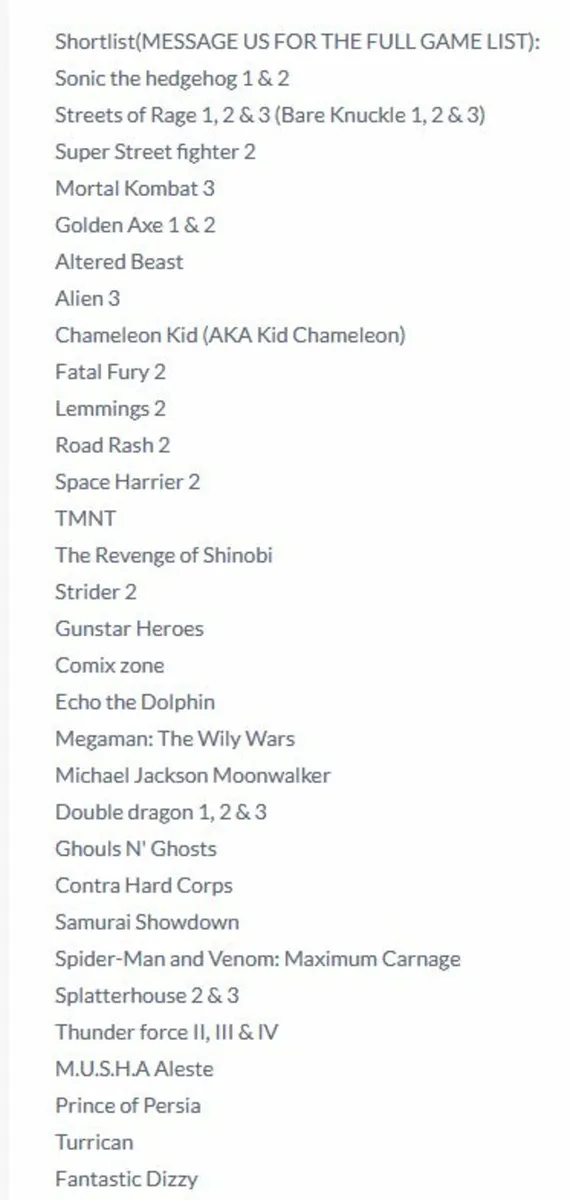 Megadrive Classic Mini Clone Over 212+ Sega Games! - Image 3