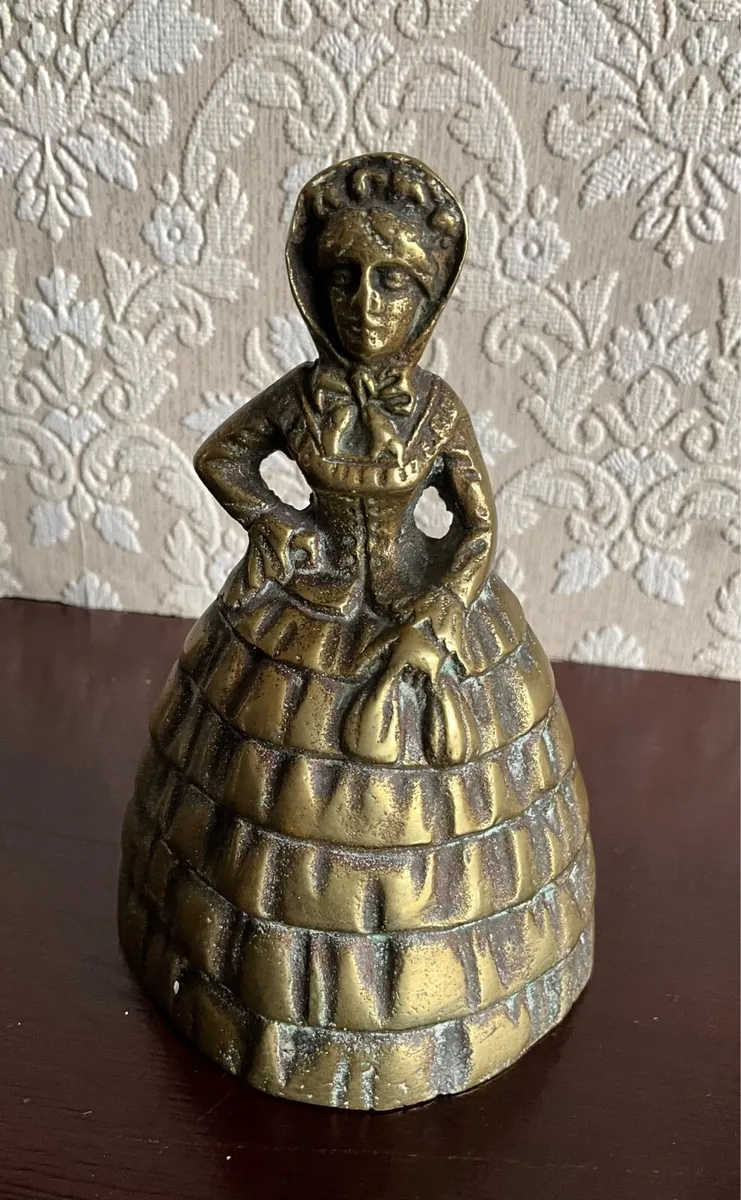Vintage Brass Crinoline Lady Bell - Image 1