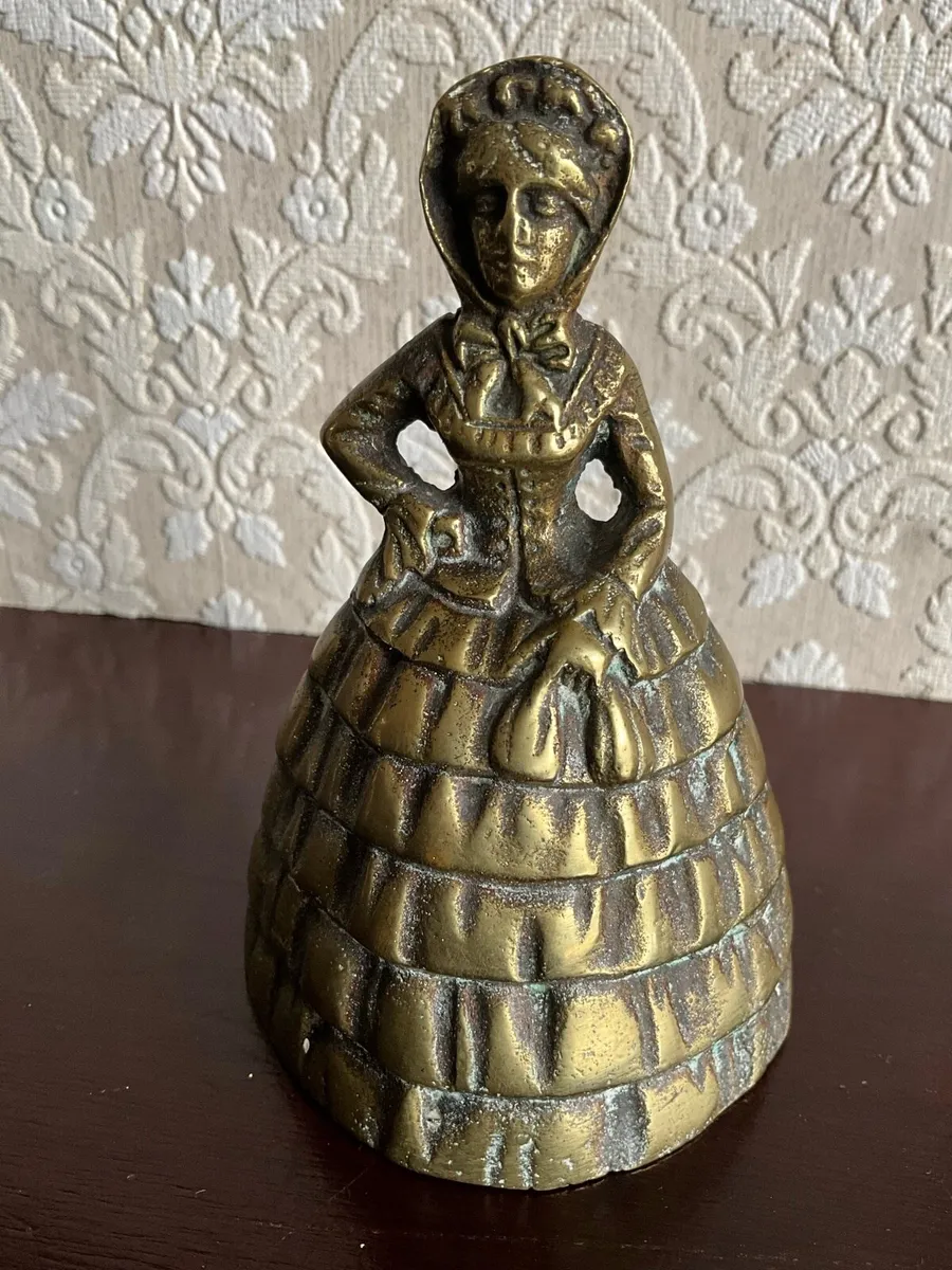 Vintage Brass Crinoline Lady Bell - Image 2