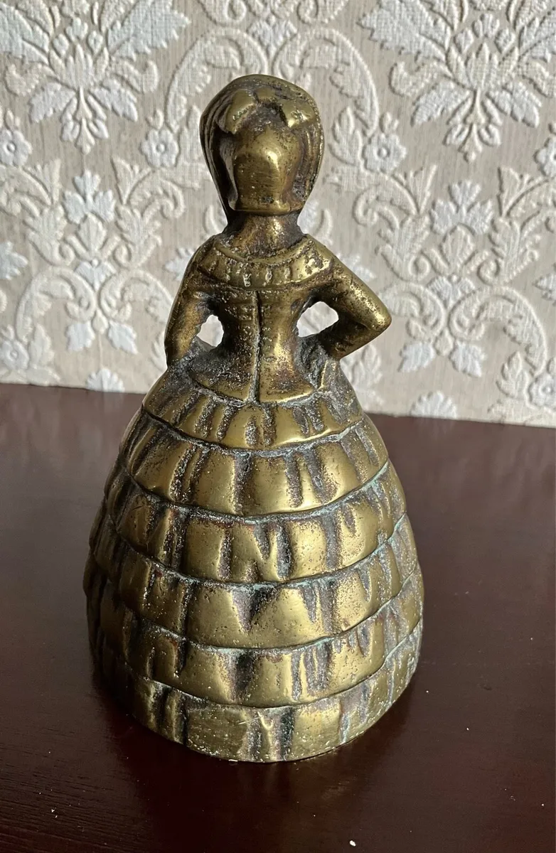 Vintage Brass Crinoline Lady Bell - Image 3