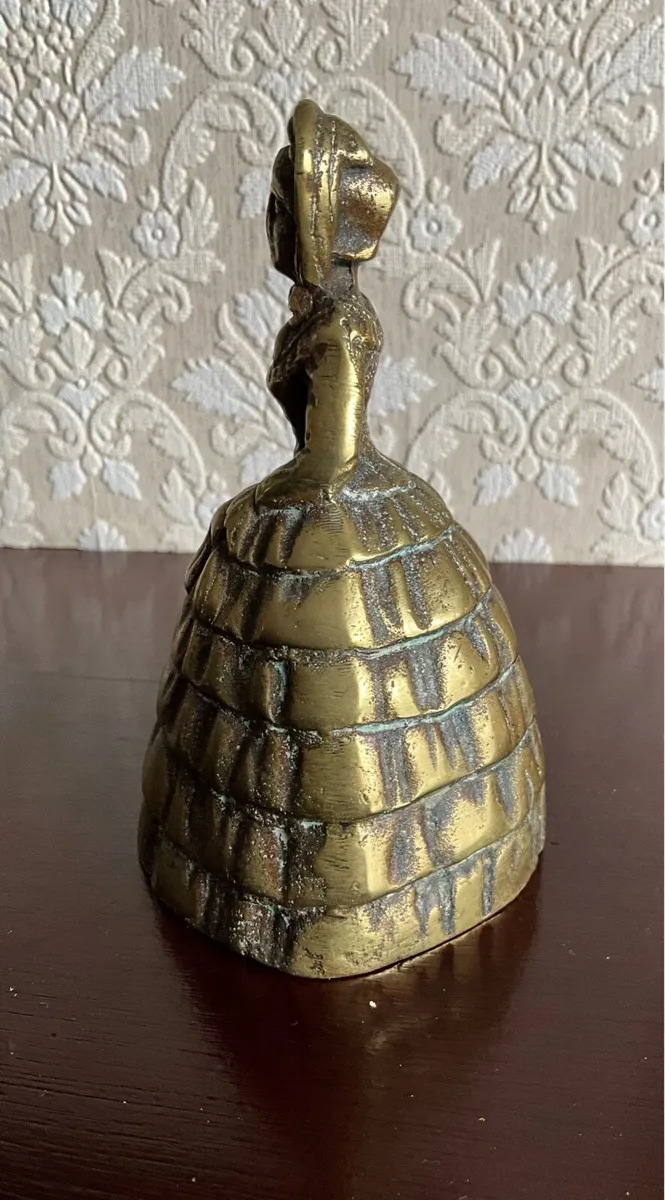 Vintage Brass Crinoline Lady Bell - Image 4