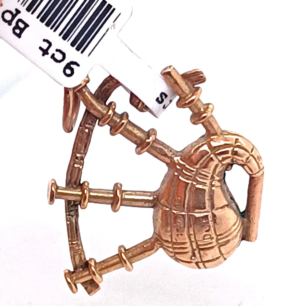 Bagpipes Vintage Charm Pendant 9k Yellow Gold - Image 1