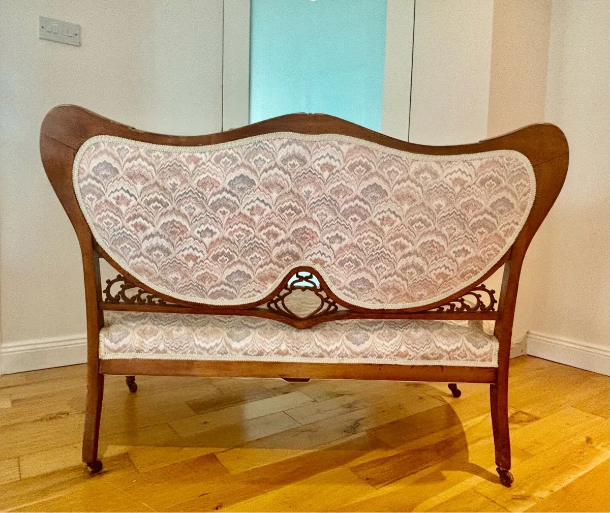 Antique / vintage 2 seater loveseat armchair - Image 2