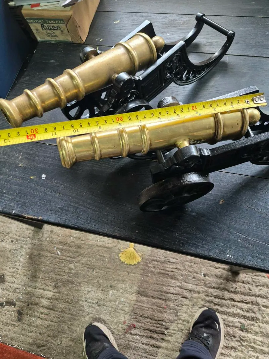 Heavy Brass and Cast iron ornamental Cannons. - Image 2
