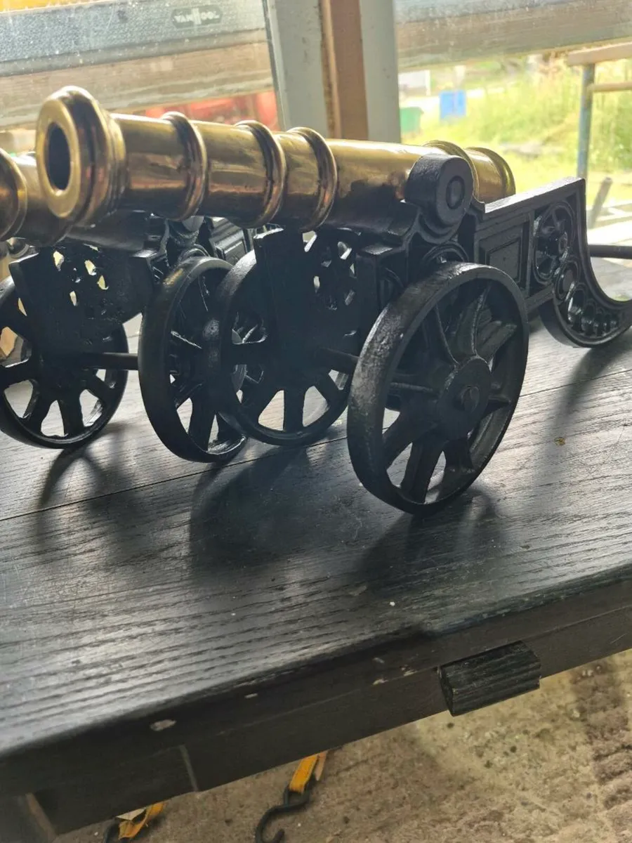 Heavy Brass and Cast iron ornamental Cannons. - Image 3