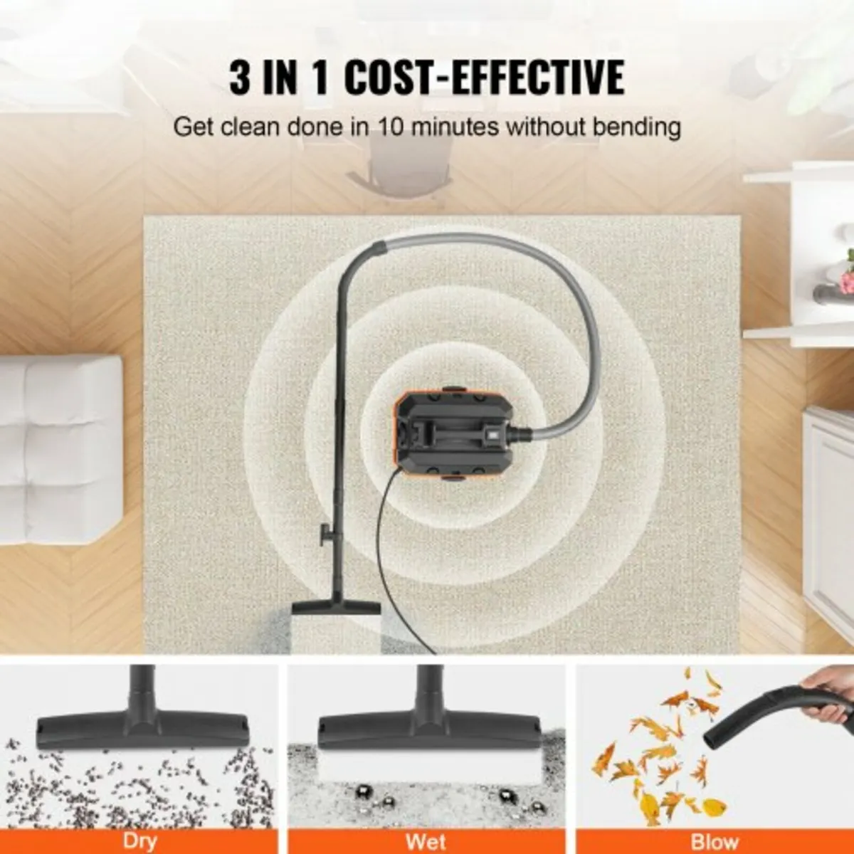 Wet/Dry Shop Vacuum Vac 15L 5 Peak HP w/ Nozzle Ri - Image 3