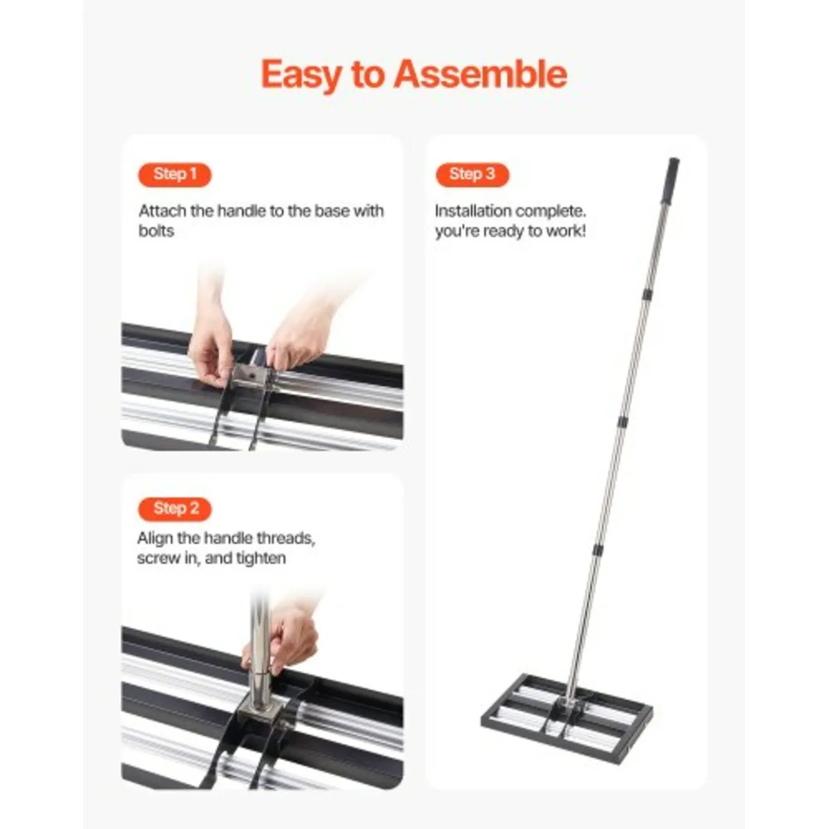 17x10in Lawn Leveling Rake with 63.4 in Adjustable - Image 2