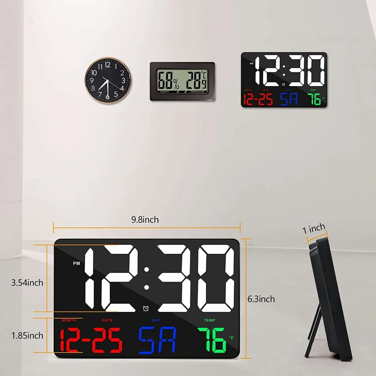 Digital LED Clock with Calendar and Alarm 11.5 - Image 3