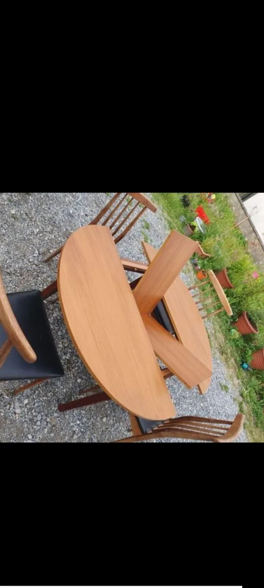 mid century teak dining set - Image 3
