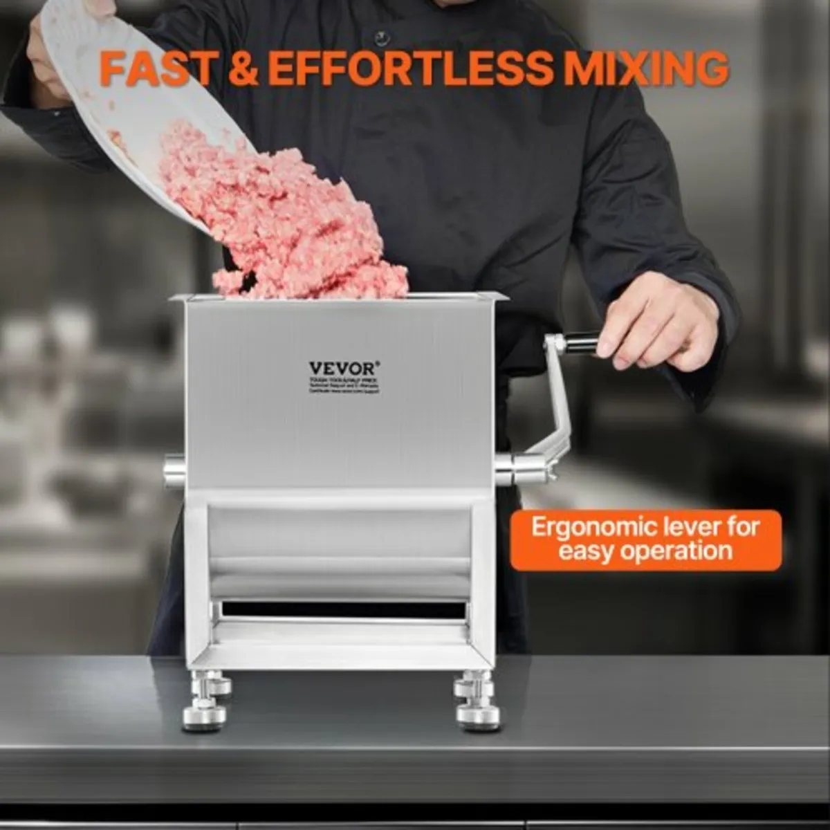 Manual Meat Mixer 15L Fixed Tank Mixing Max 15LB f - Image 4