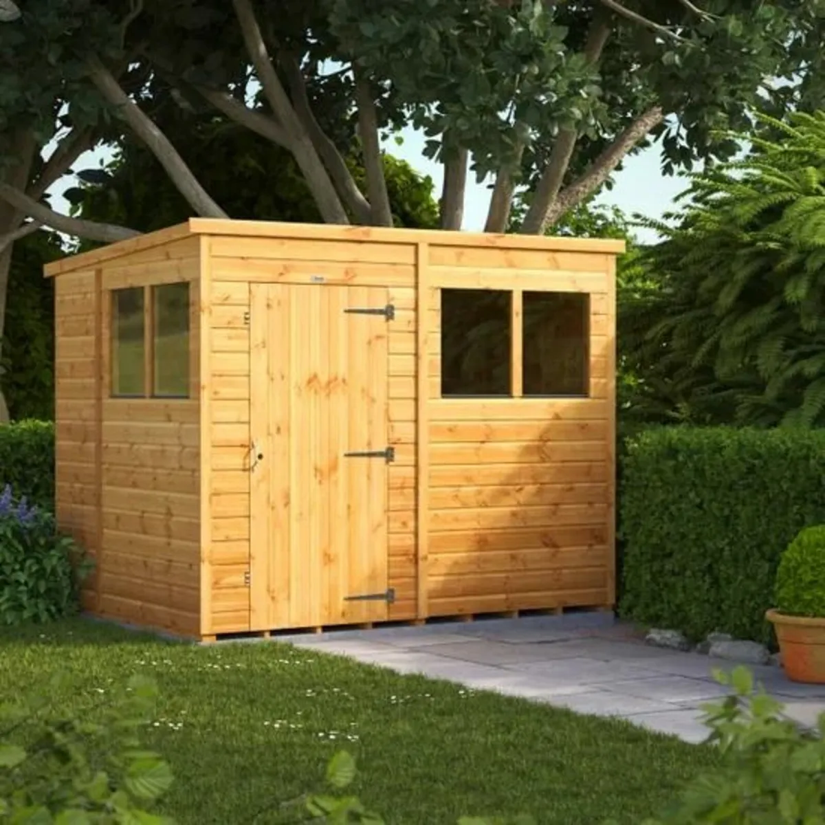 8x6 Deluxe T&G Pent Roof Garden Sheds.  In Stock! - Image 1