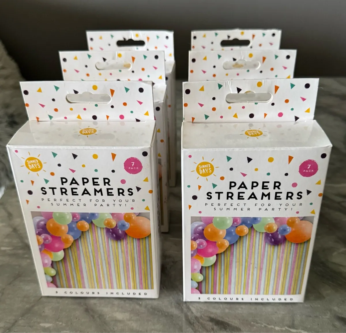 Summer Days Paper Streamers 7 Per Pack x 6 Packs - Image 1