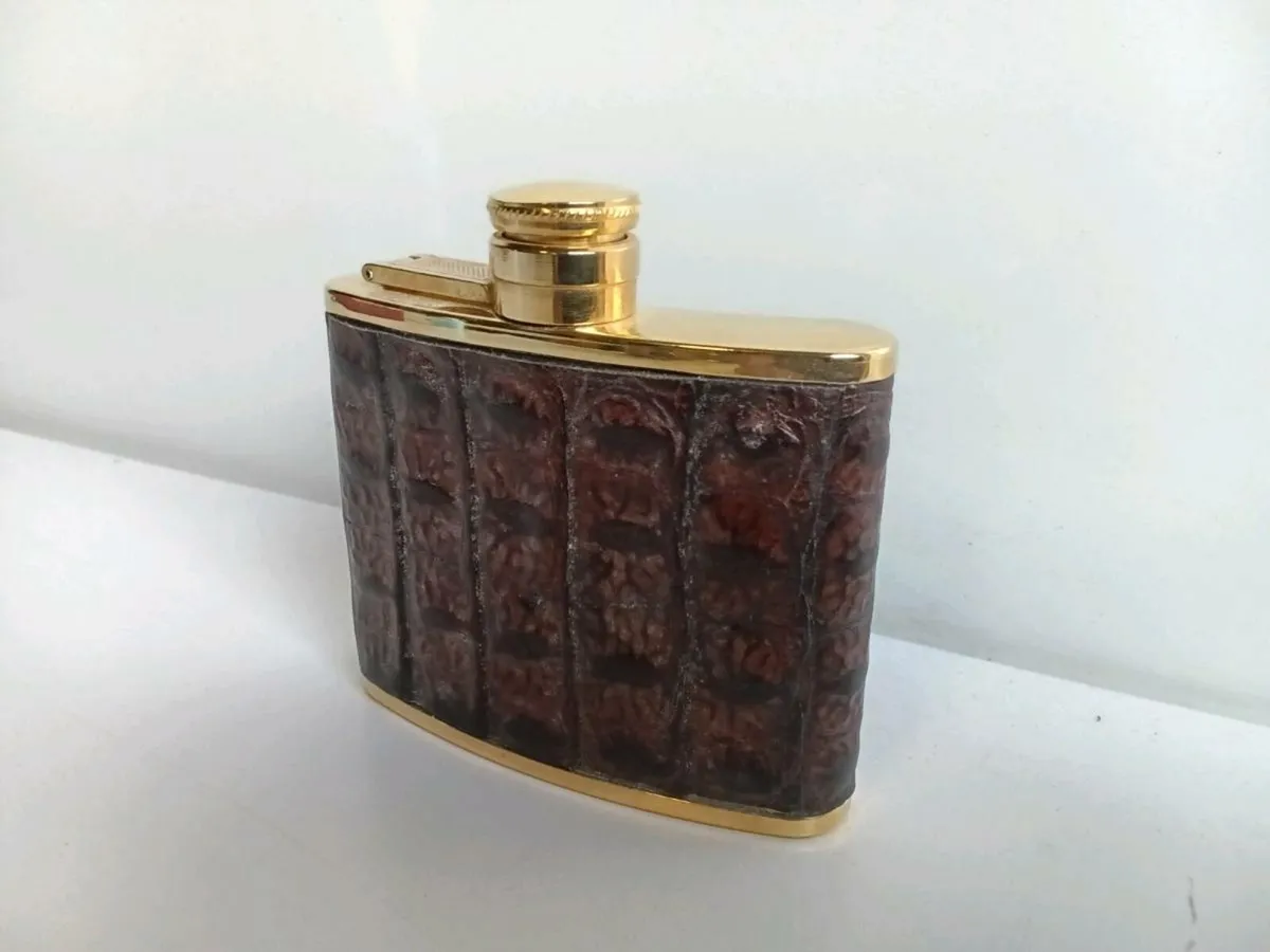 Vintage W.a. Gooldleather Flask - Stainless Steel - Image 1