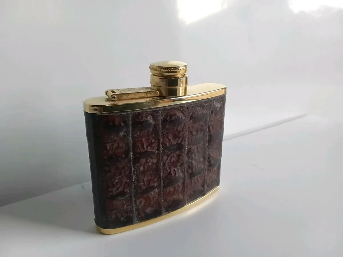 Vintage W.a. Gooldleather Flask - Stainless Steel - Image 2