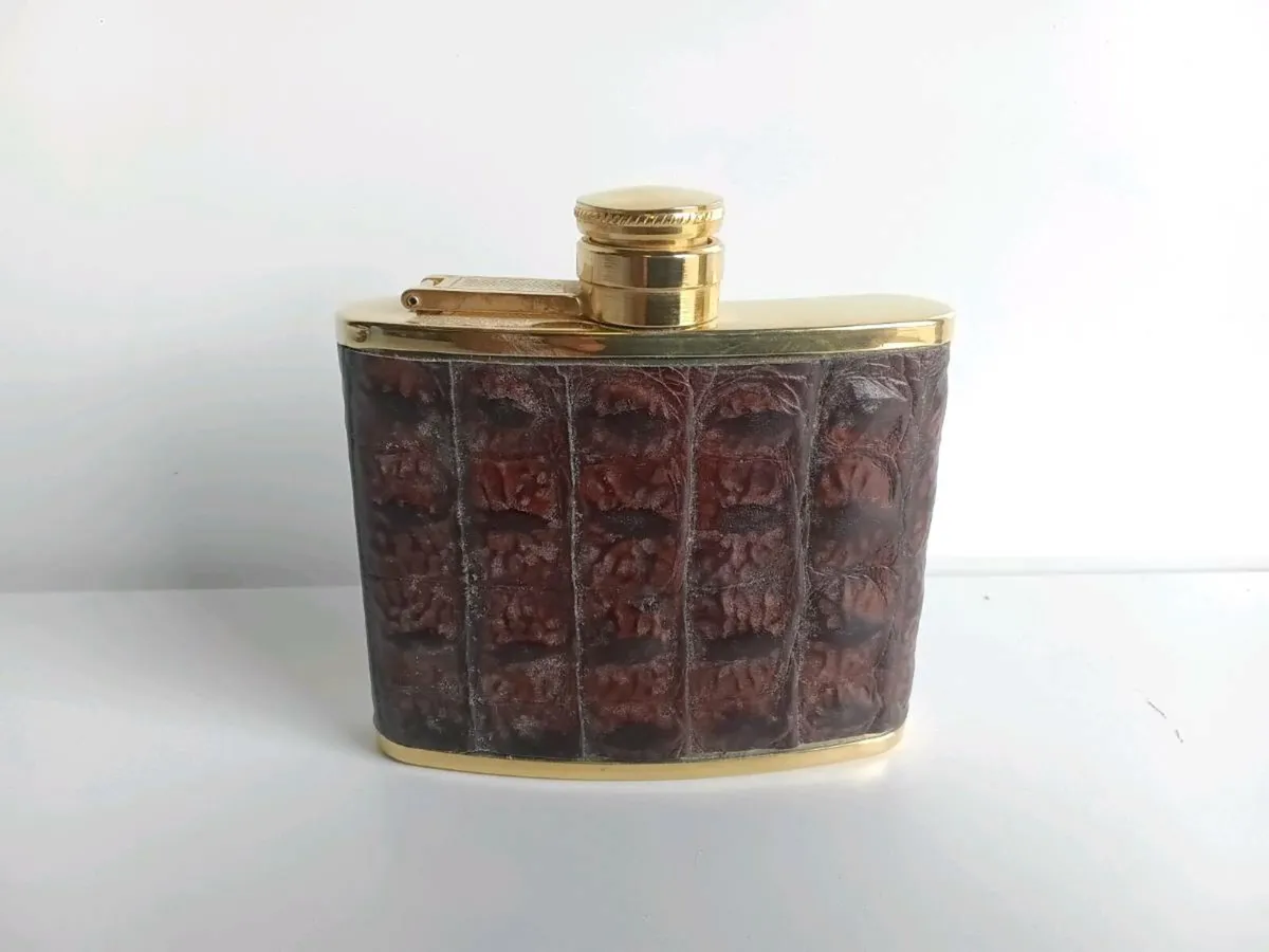 Vintage W.a. Gooldleather Flask - Stainless Steel - Image 3