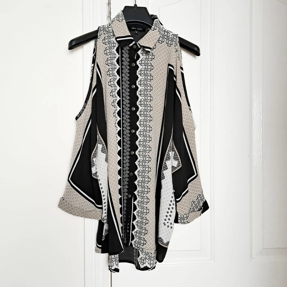 Bundle 2 Mixed Black Beige Blouse Dress 8-10UK - Image 3