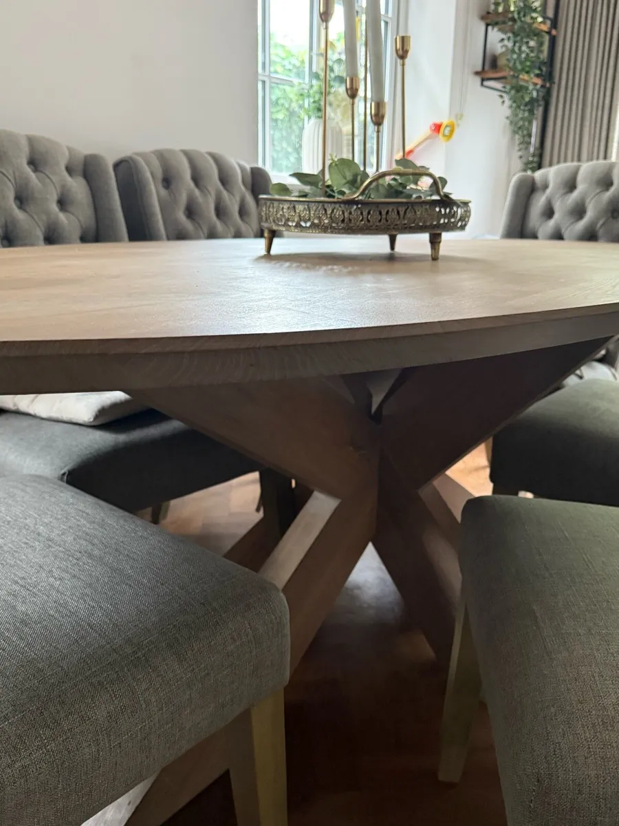 Dining table and chairs with matching sideboard - Image 3