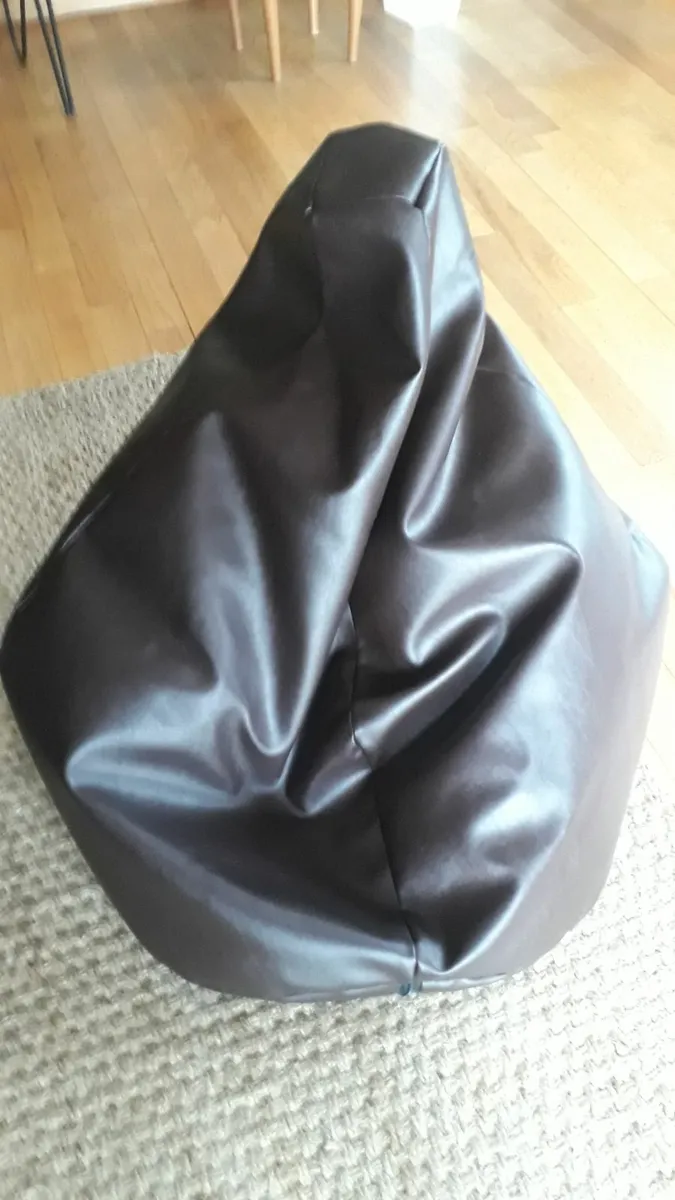 2 x Luxury Leatherette Bean Bags Adult Size MINT C - Image 3