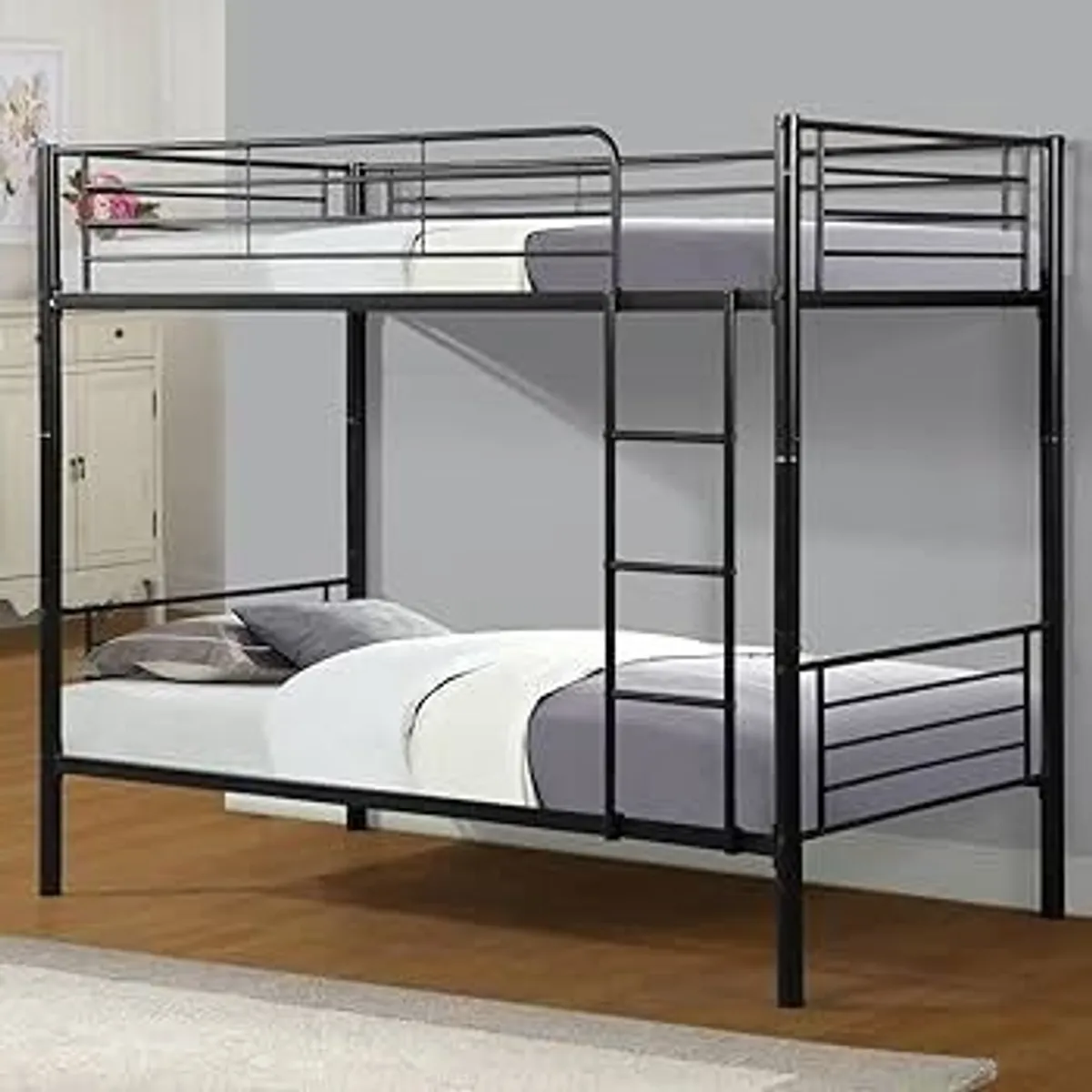 Metal Single Bunk Bed Frame- Black - Free Deliver - Image 1