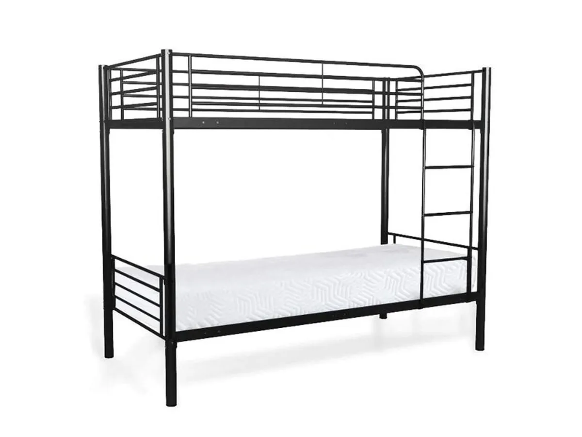 Metal Single Bunk Bed Frame- Black - Free Deliver - Image 2