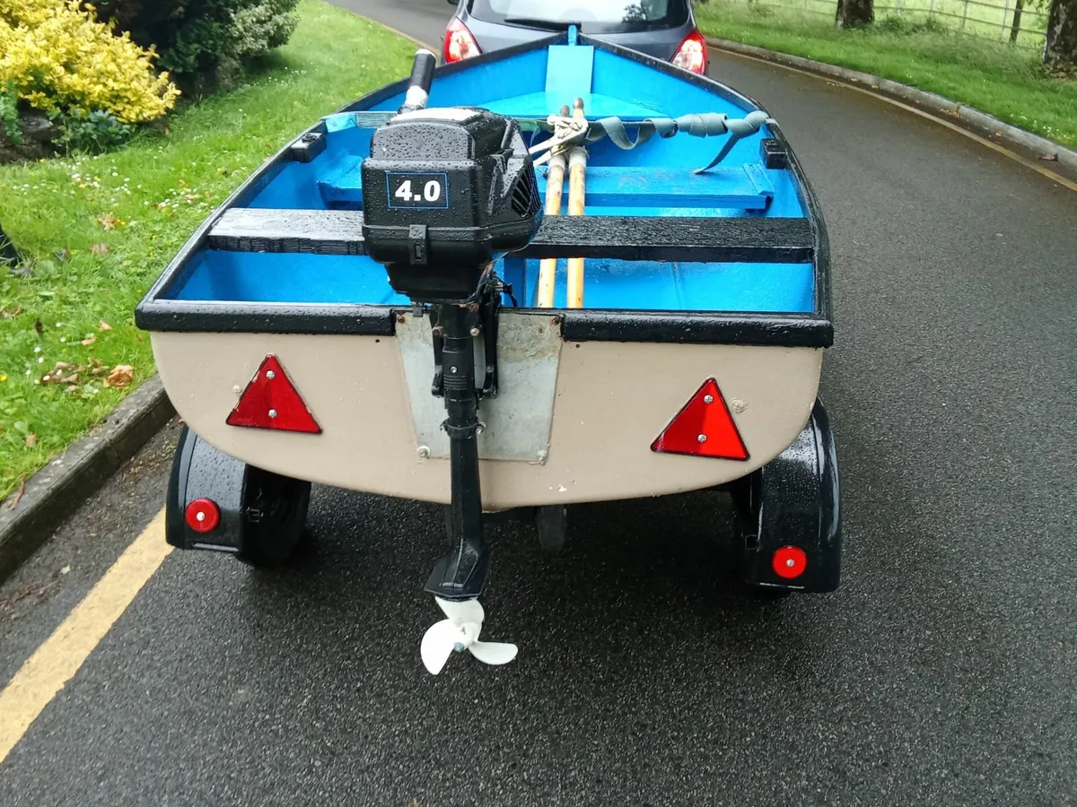 10 ft Fiberglass boat+ trailer +engine - Image 4