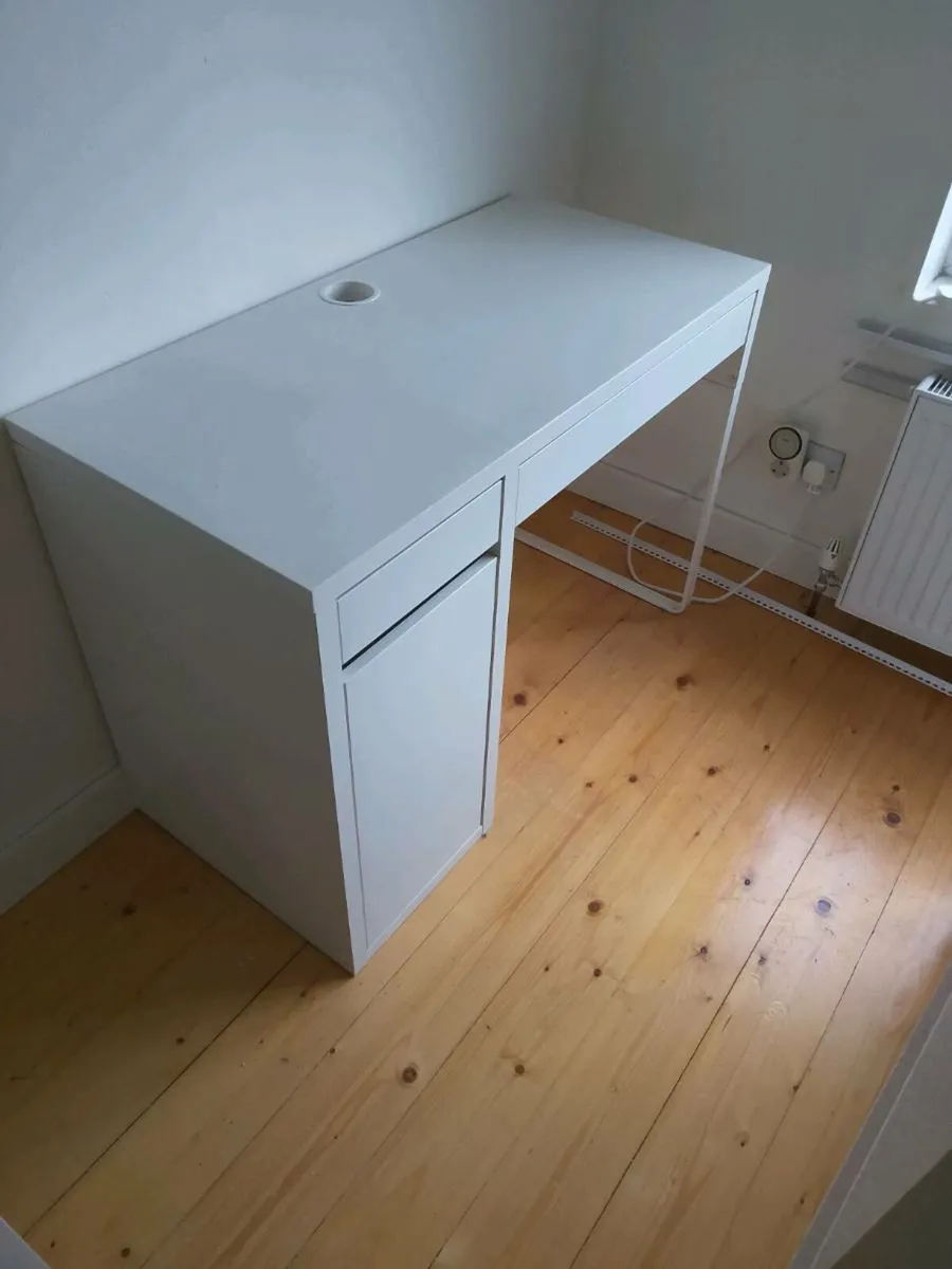 White IKEA Micke Desk - Image 1