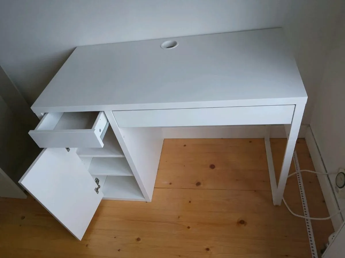 White IKEA Micke Desk - Image 4