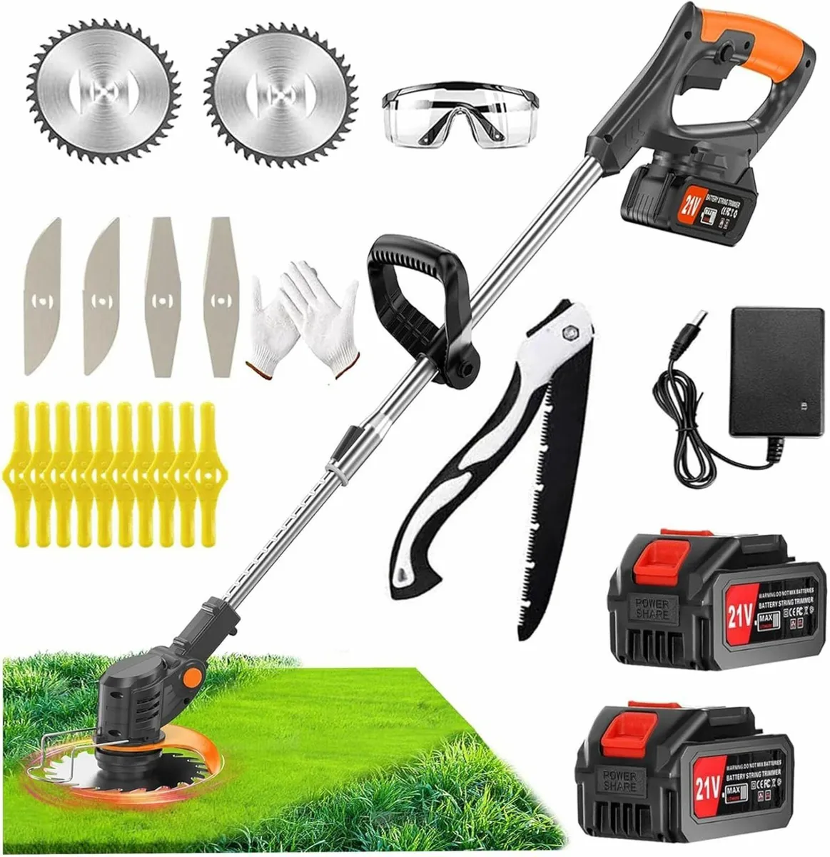 Cordless Strimmer Grass  3 Types Blades Brush - Image 3