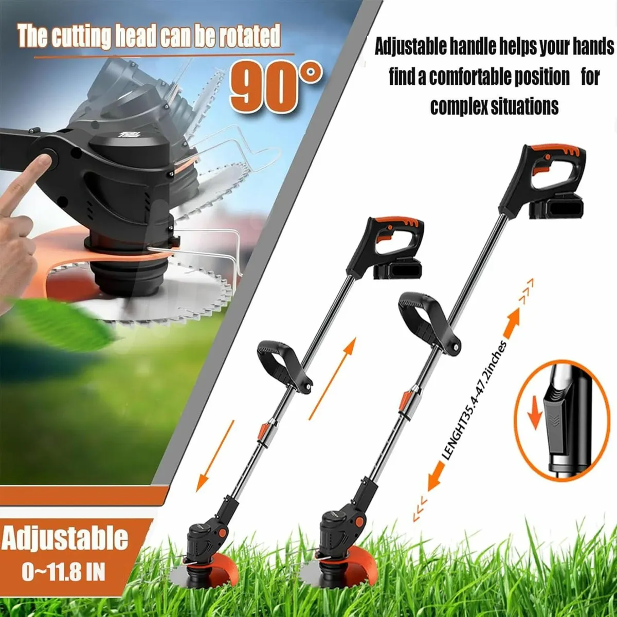 Cordless Strimmer Grass  3 Types Blades Brush - Image 4