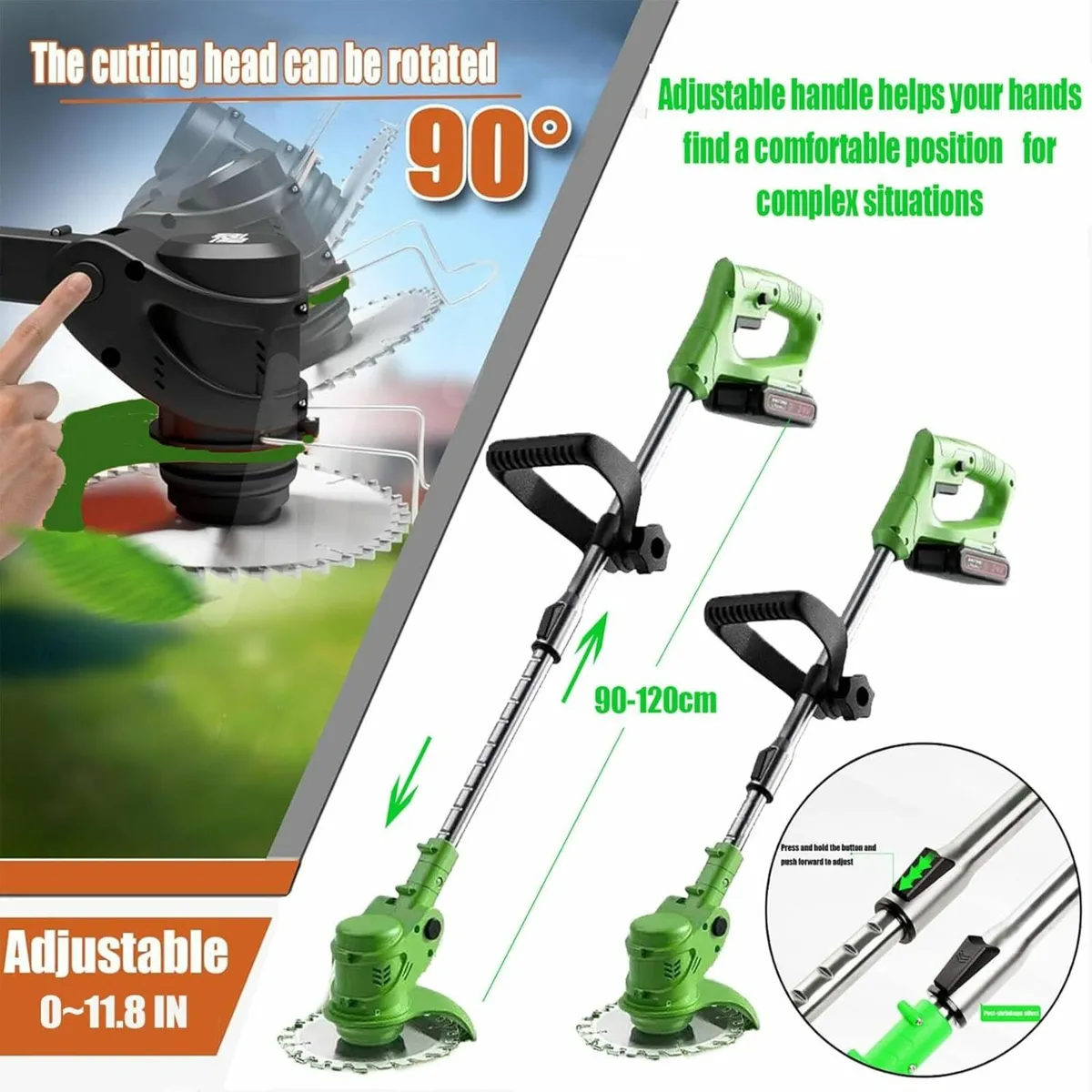 Grass Trimmer 21V Electric Cordless Garden Lawn - Image 2