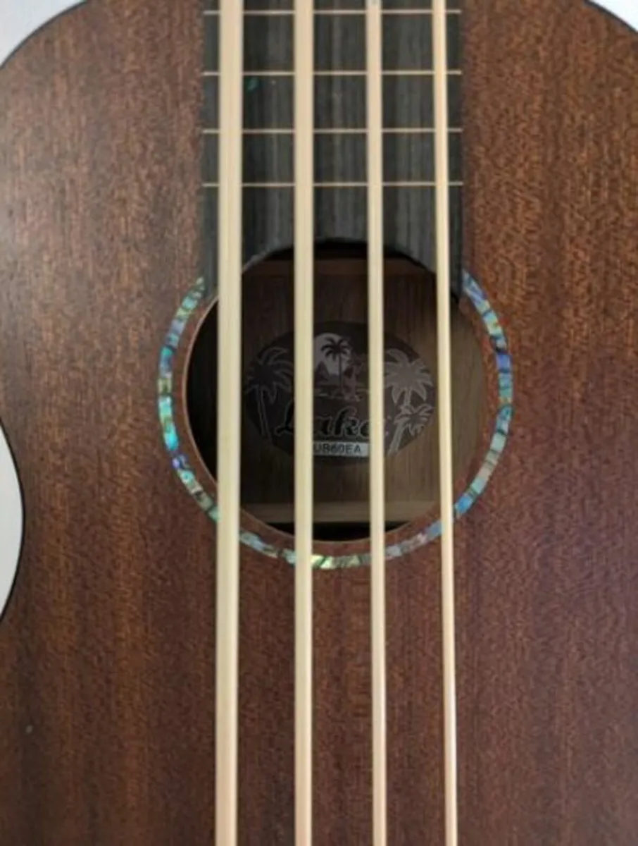 Laka Fretless Bass Ukulele, Mahogany - Image 1