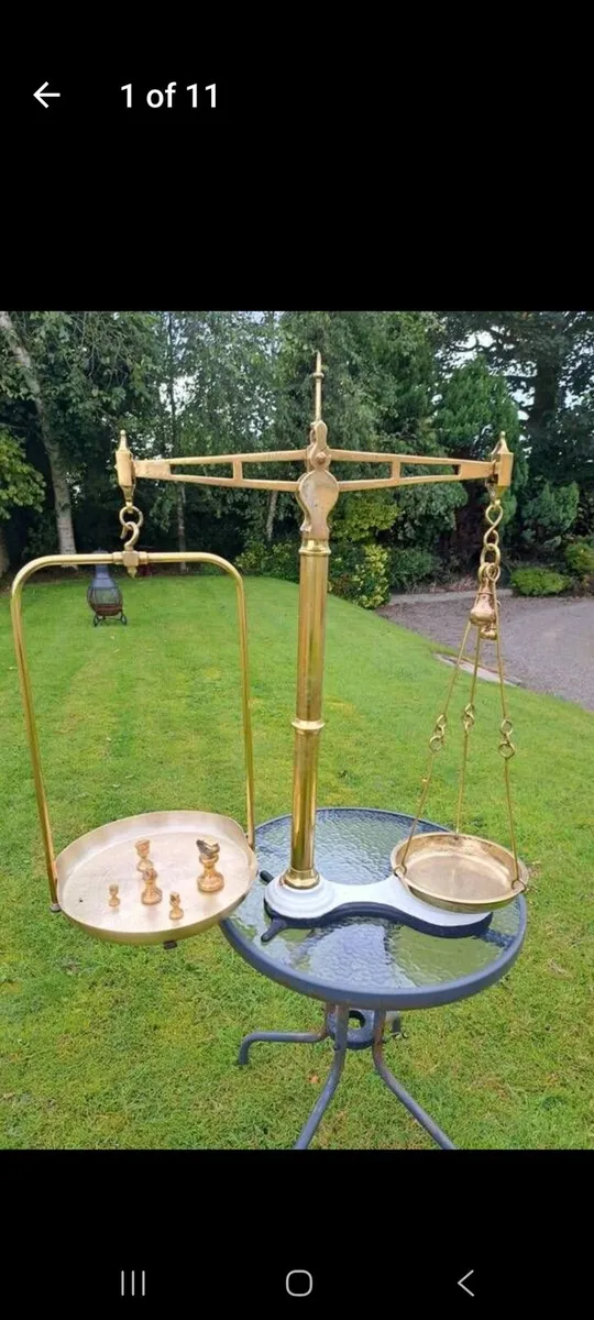 Old  1870s brass weighing  schales