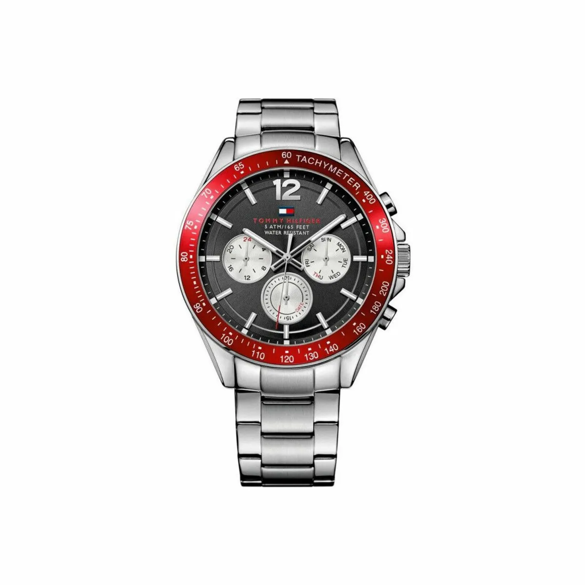 TOMMY HILFIGER LUKE RED DIAL WATCH - FREE DELIVERY