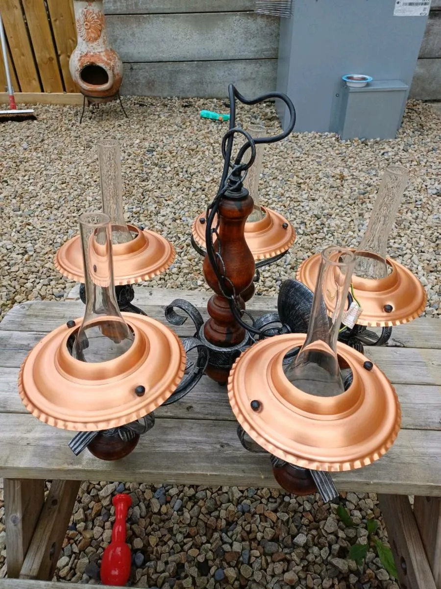Vintage 5 Branch Chandelier - Image 2