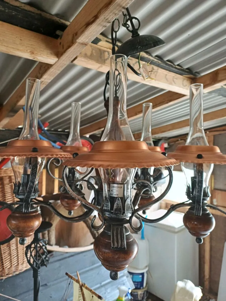Vintage 5 Branch Chandelier - Image 4