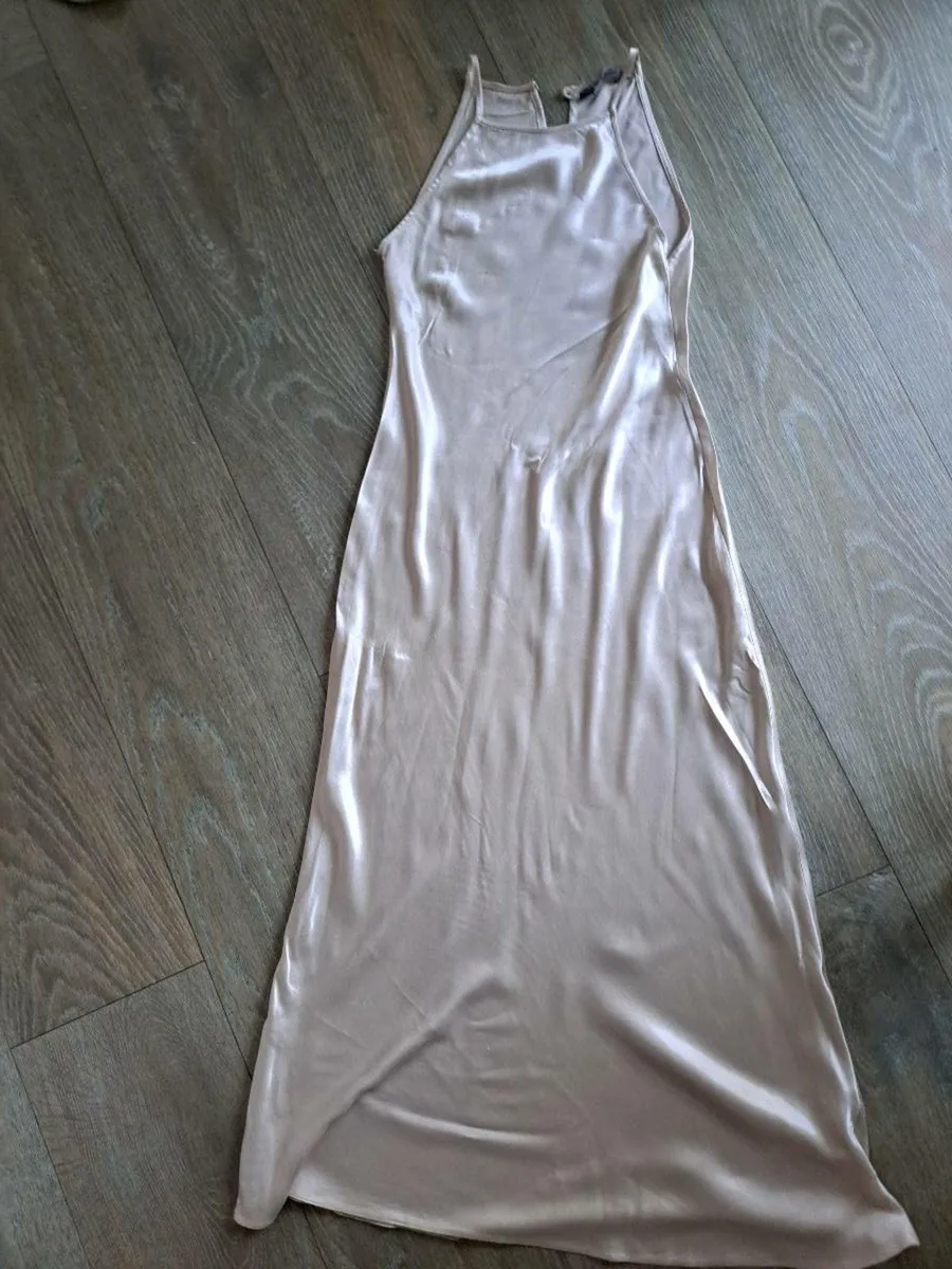 Satin maxi champagne dress M - Image 1