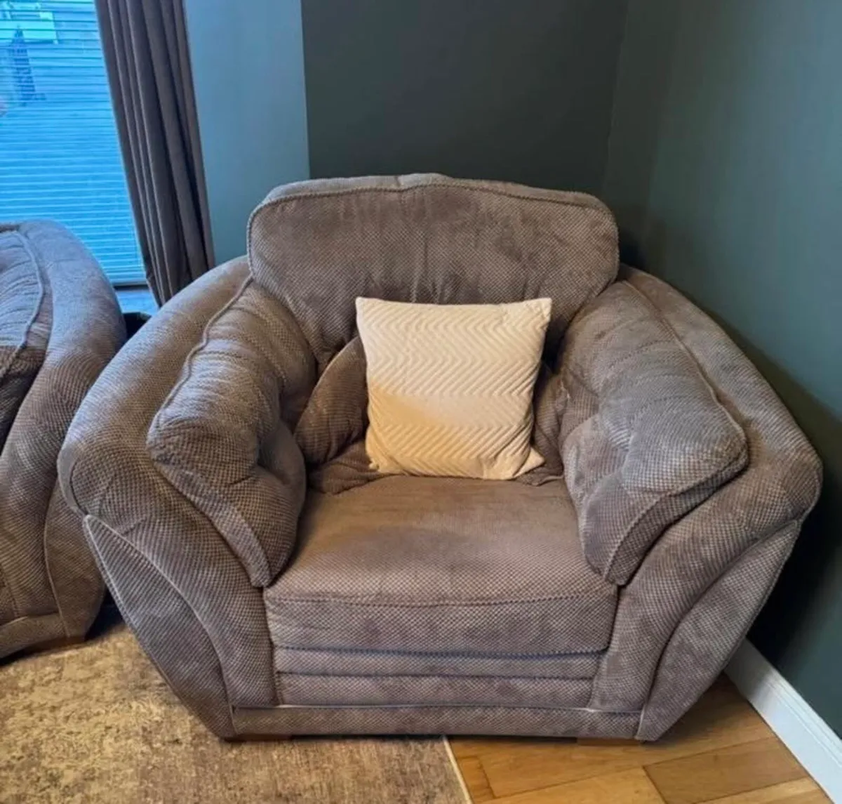 Three seater couch and armchair - Image 3