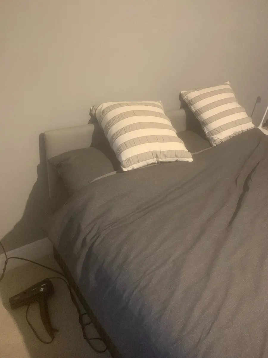 Double Bed with fabric headboard - Image 2