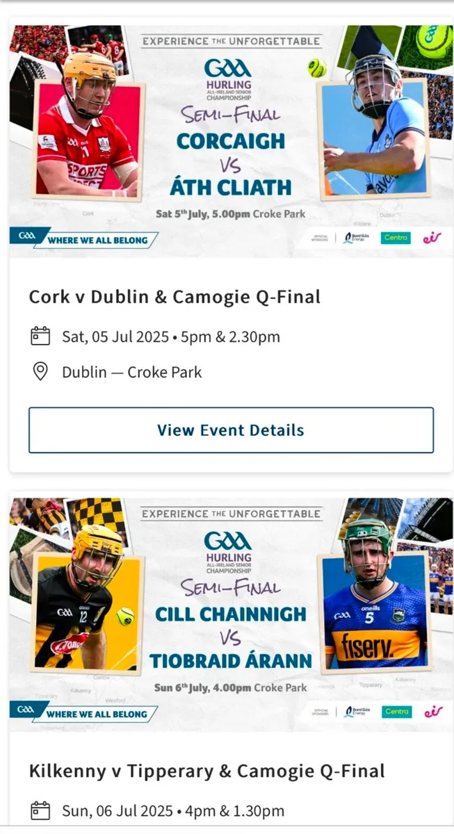 Hurling semi final Premium tickets - Image 2